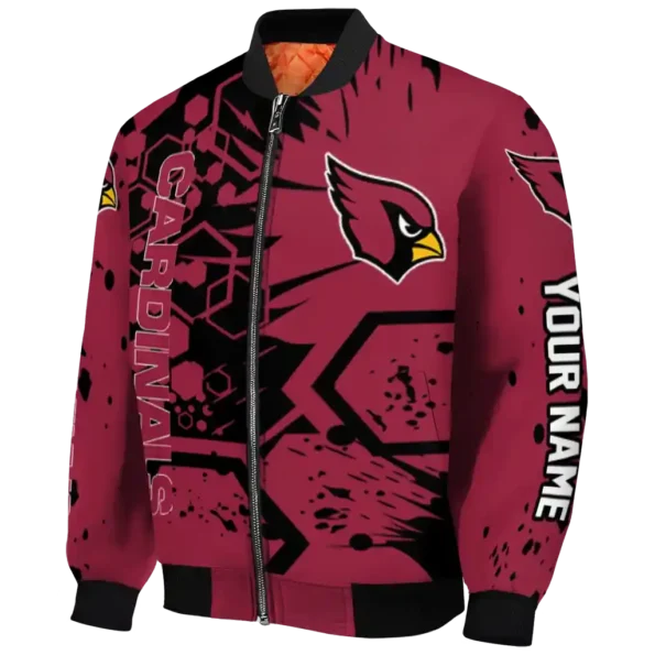 customized arizona cardinals hexagon cluster red black bomber jacket best selling