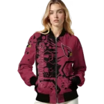 customized arizona cardinals hexagon cluster red black bomber jacket best selling