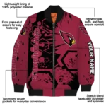 customized arizona cardinals hexagon cluster red black bomber jacket best selling