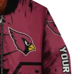 customized arizona cardinals hexagon cluster red black bomber jacket best selling