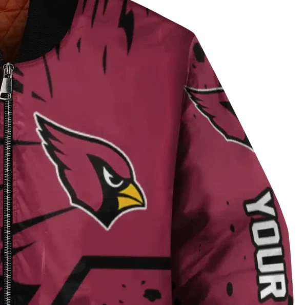 customized arizona cardinals hexagon cluster red black bomber jacket premium grade