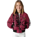 customized arizona cardinals hexagon cluster red black bomber jacket best selling