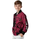 customized arizona cardinals hexagon cluster red black bomber jacket best selling