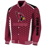 customized arizona cardinals hexagon grid red varsity jacket best selling.webp