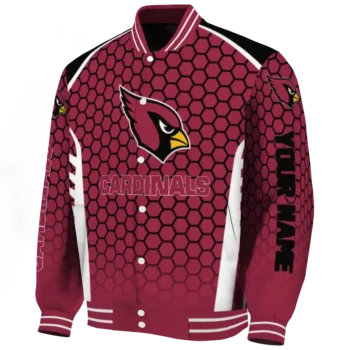 customized arizona cardinals hexagon grid red varsity jacket best selling.webp