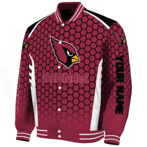 customized arizona cardinals hexagon grid red varsity jacket best selling.webp