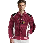 customized arizona cardinals hexagon grid red varsity jacket best selling.webp