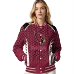customized arizona cardinals hexagon grid red varsity jacket best selling.webp