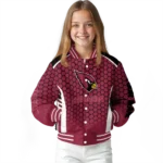 customized arizona cardinals hexagon grid red varsity jacket best selling.webp