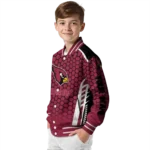 customized arizona cardinals hexagon grid red varsity jacket best selling.webp