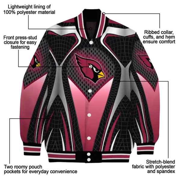 customized arizona cardinals mesh chest black crocs black varsity jacket new arrival.webp