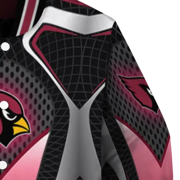 customized arizona cardinals mesh chest black crocs black varsity jacket premium grade.webp