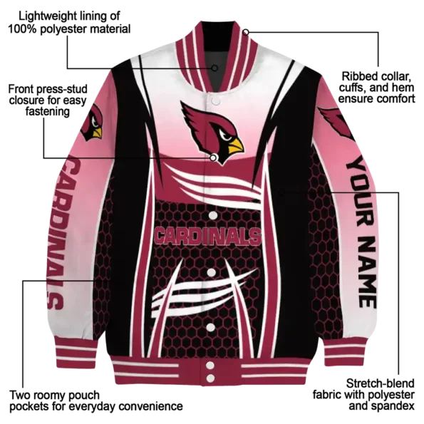 customized arizona cardinals mesh effect red black varsity jacket new arrival.webp