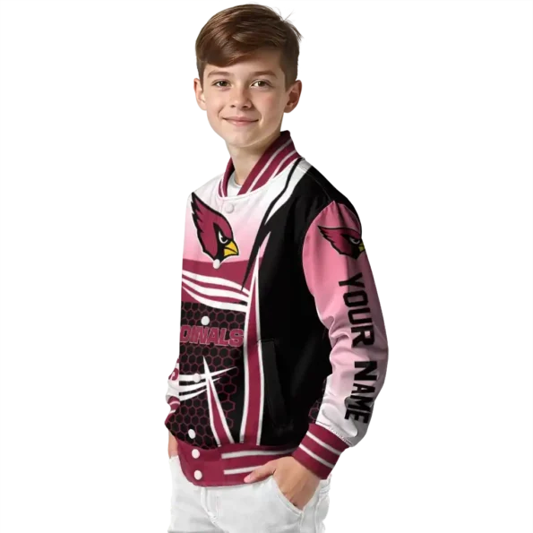 customized arizona cardinals mesh effect red black varsity jacket trendy.webp