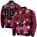 customized arizona cardinals pyramid shapes red bomber jacket best selling