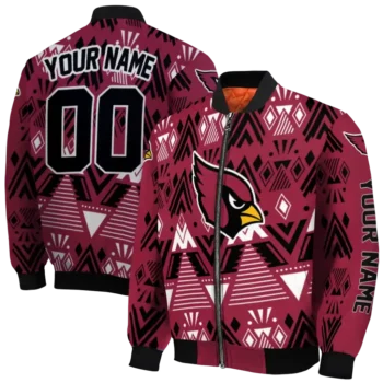 customized arizona cardinals pyramid shapes red bomber jacket fashion forward