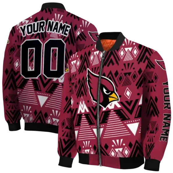 customized arizona cardinals pyramid shapes red bomber jacket fashion forward
