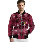 customized arizona cardinals pyramid shapes red bomber jacket best selling
