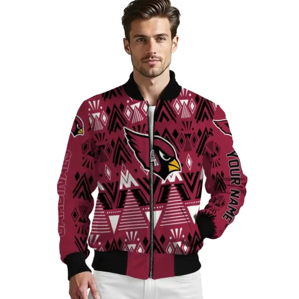customized arizona cardinals pyramid shapes red bomber jacket high quality