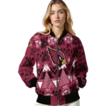 customized arizona cardinals pyramid shapes red bomber jacket best selling