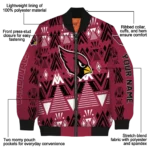 customized arizona cardinals pyramid shapes red bomber jacket best selling