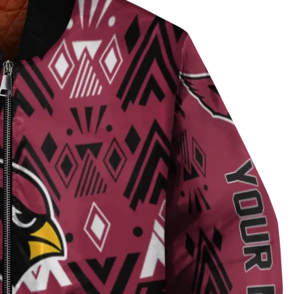 customized arizona cardinals pyramid shapes red bomber jacket premium grade
