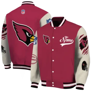 customized arizona cardinals razorback outline red nude varsity jacket fashion forward.webp