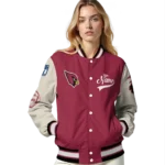 customized arizona cardinals razorback outline red nude varsity jacket best selling.webp