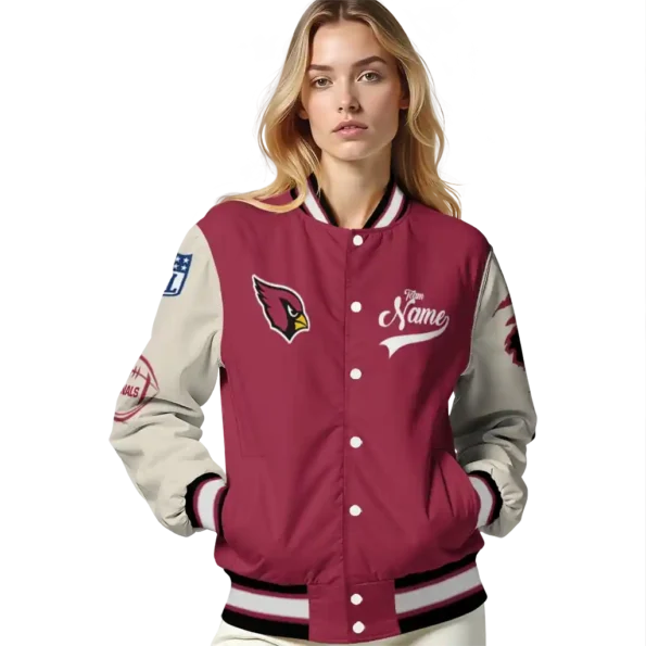 customized arizona cardinals razorback outline red nude varsity jacket latest model.webp