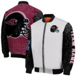 customized arizona cardinals speckled arms red gray bomber jacket best selling