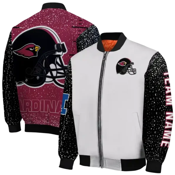 customized arizona cardinals speckled arms red gray bomber jacket fashion forward