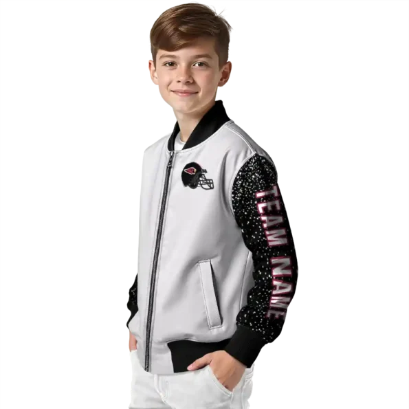 customized arizona cardinals speckled arms red gray bomber jacket trendy
