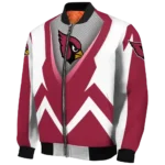 customized arizona cardinals v stripes red white bomber jacket best selling