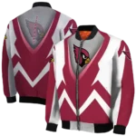 customized arizona cardinals v stripes red white bomber jacket best selling