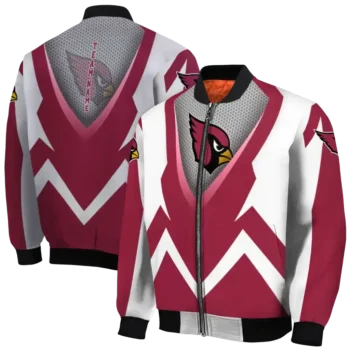customized arizona cardinals v stripes red white bomber jacket fashion forward