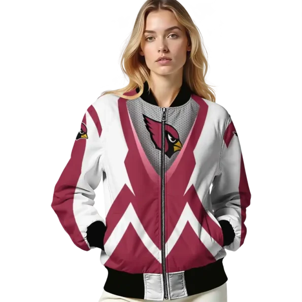 customized arizona cardinals v stripes red white bomber jacket latest model