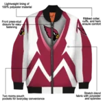 customized arizona cardinals v stripes red white bomber jacket best selling