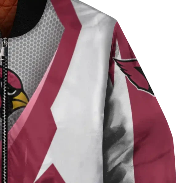 customized arizona cardinals v stripes red white bomber jacket premium grade