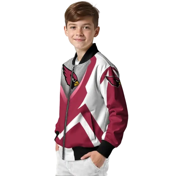 customized arizona cardinals v stripes red white bomber jacket trendy