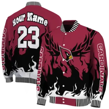 customized arizona cardinals winged blaze red white varsity jacket fashion forward.webp