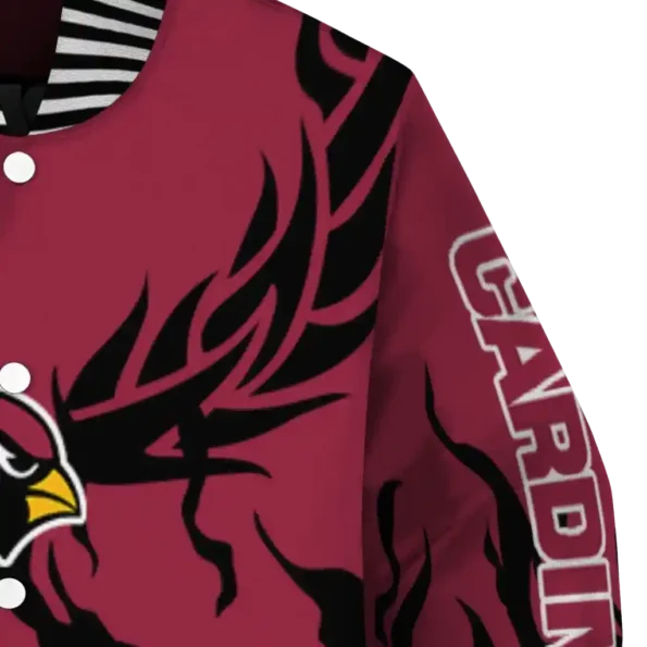 customized arizona cardinals winged blaze red white varsity jacket premium grade.webp