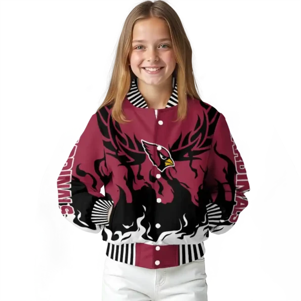 customized arizona cardinals winged blaze red white varsity jacket top rated.webp