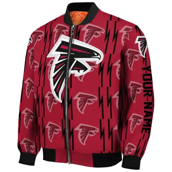 customized atlanta falcons bolt stripe red bomber jacket best selling