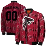 customized atlanta falcons bolt stripe red bomber jacket best selling