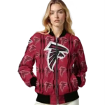 customized atlanta falcons bolt stripe red bomber jacket best selling