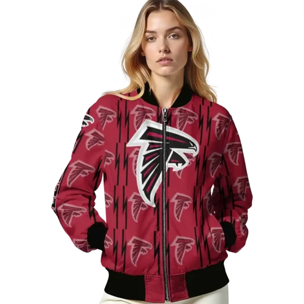 customized atlanta falcons bolt stripe red bomber jacket latest model