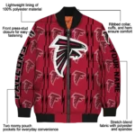 customized atlanta falcons bolt stripe red bomber jacket best selling