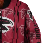 customized atlanta falcons bolt stripe red bomber jacket best selling