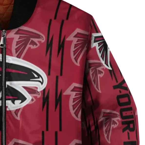 customized atlanta falcons bolt stripe red bomber jacket premium grade