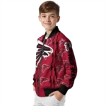 customized atlanta falcons bolt stripe red bomber jacket best selling
